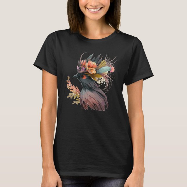 Cute Bird Of Paradise Bird Flower Crown Pet Birds  T-Shirt (Front)