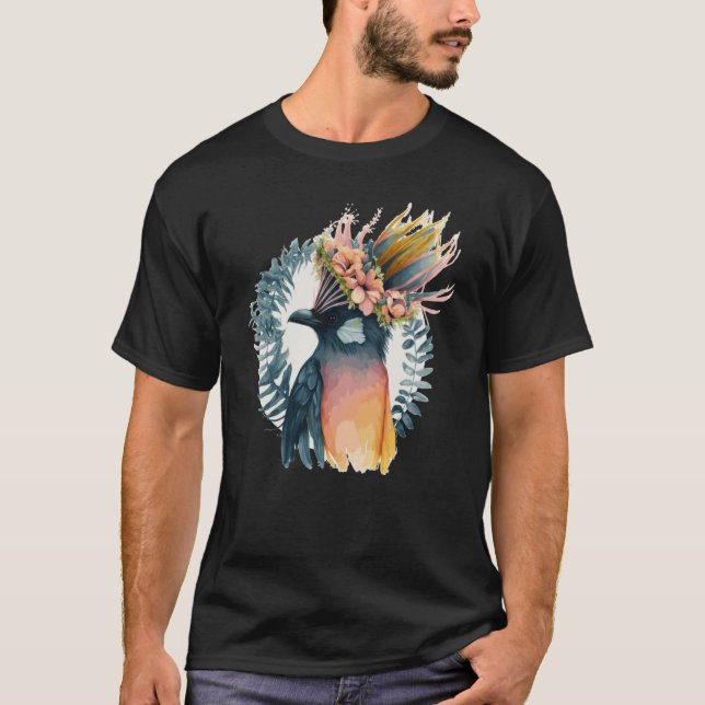 Cute Bird Of Paradise Bird Flower Crown Pet Birds  T-Shirt (Front)