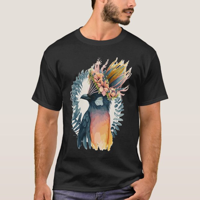 Cute Bird Of Paradise Bird Flower Crown Pet Birds  T-Shirt (Front)