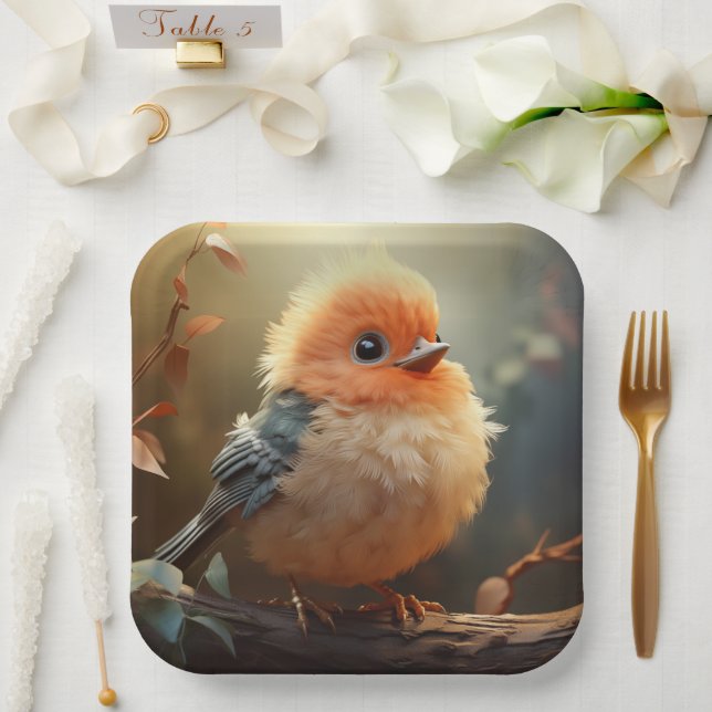 Cute bird paper plate (Wedding)