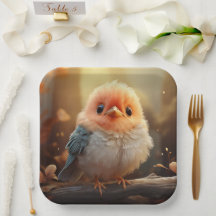 Cute bird paper plate