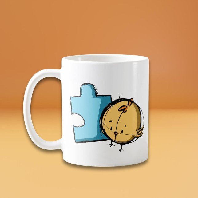Cute Bird Puzzle Piece Coffee Mug (Creator Uploaded)