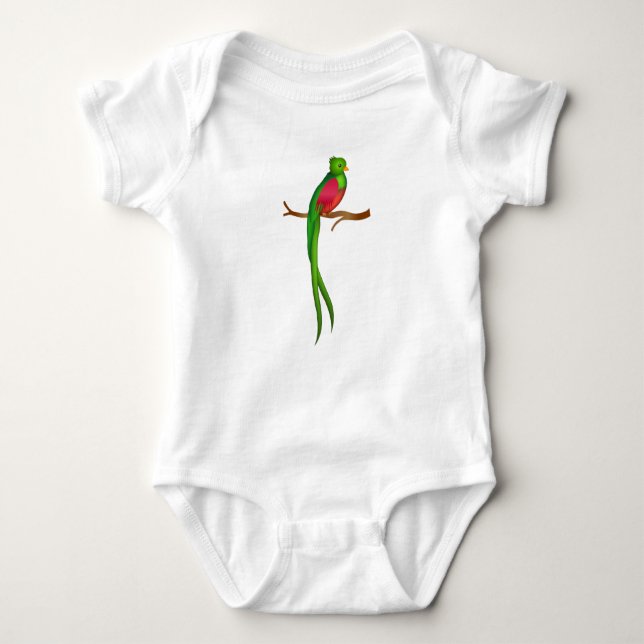 Cute bird Quetzal Baby Bodysuit (Front)