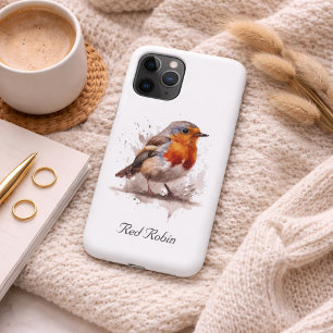 Cute bird red robin, customisable iPhone 11 pro case