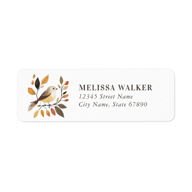 Cute Bird Return Address Labels (Front)