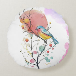 cute bird round cushion