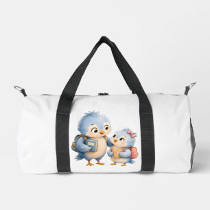 Cute Bird Siblings Travel Duffel Duffle Bag