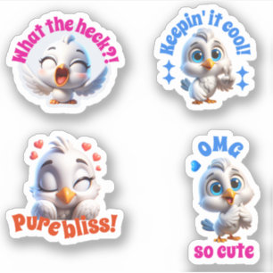 Cute Bird Sticker Pack: Fun Expressions