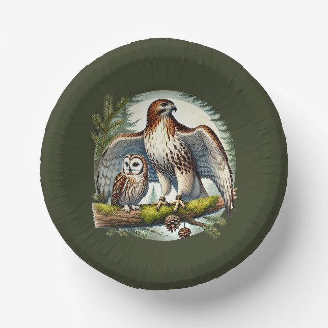 cute bird watching party paper plate (Front)