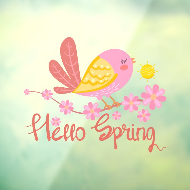Cute Bird With Flowers Hello Spring (Sheet 3)