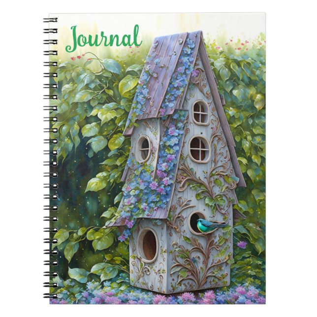 Cute Birdhouse Nature Art Journal (Front)