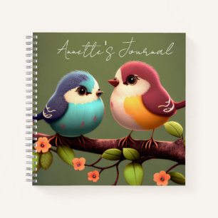 Cute Birds and Apple Blossoms  Notebook