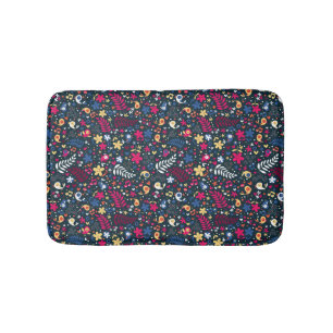 cute birds and flowers pattern bath mat