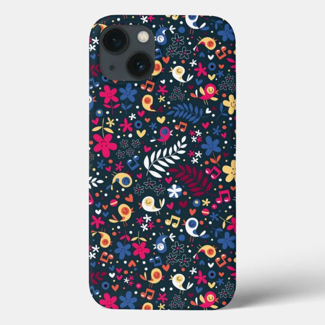 cute birds and flowers pattern Case-Mate iPhone case (Back)