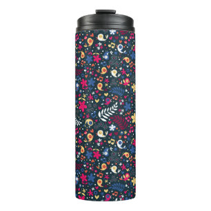 cute birds and flowers pattern thermal tumbler