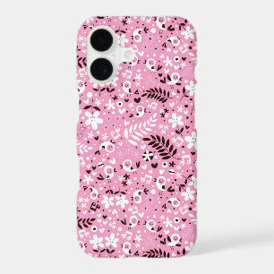cute birds and flowers pink pattern