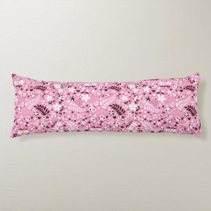 cute birds and flowers pink pattern body cushion