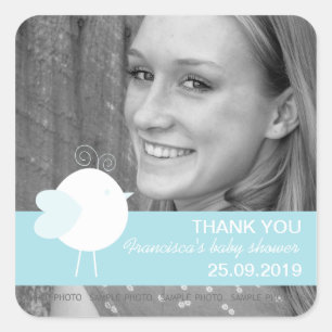 Cute Birds Baby Shower Favour Photo Labels