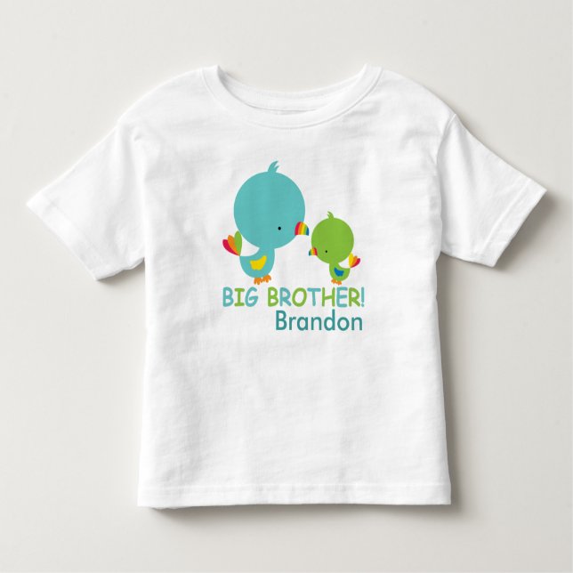 Cute Birds Big Brother Toddler Fine Jersey T-Shirt (Front)
