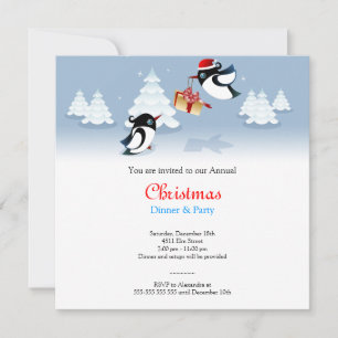 Cute Birds Christmas Gift Invitation