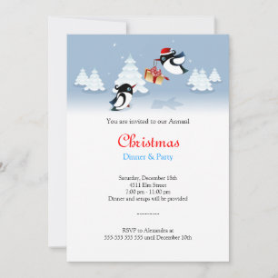 Cute Birds Christmas Gift Invitation