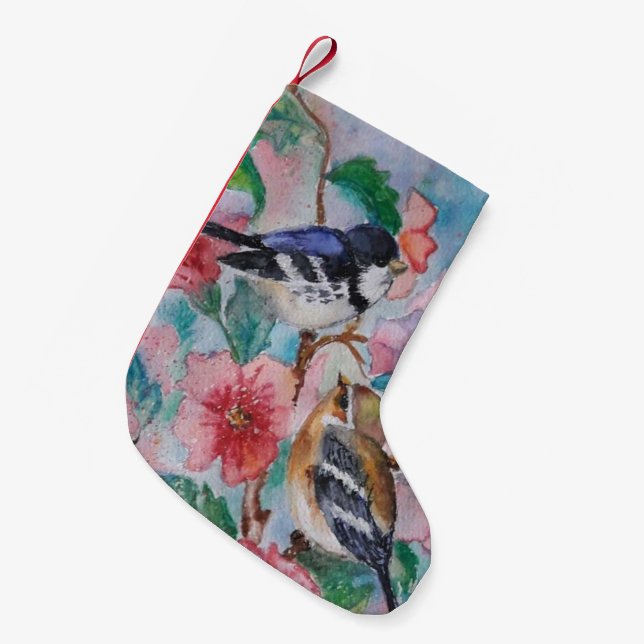 Cute Birds Christmas Stocking (Front (Hanging))
