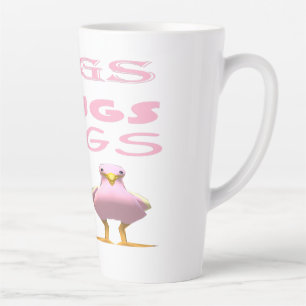 Cute birds colour pink with love message latte mug