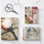 Cute Birds & Flowers Vintage Inspired  Wrapping Paper Sheet<br><div class="desc">This set of three Cute Birds & Flowers Vintage Inspired Wrapping Paper Sheets are designed specifically for those of you who are into Crafting, Decoupage and Junk Journalling. Please visit my "Totally Floral Totally Vintage Decoupage" collection for more inspiration and other products to use while crafting your next project. But,...</div>