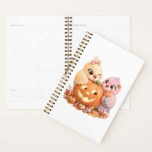 Cute Birds Halloween Pumpkin Autumn Art Planner