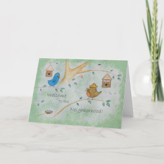 Cute Birds in a Tree New Neighbour Card