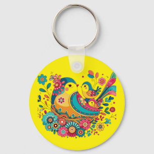 Cute birds key ring