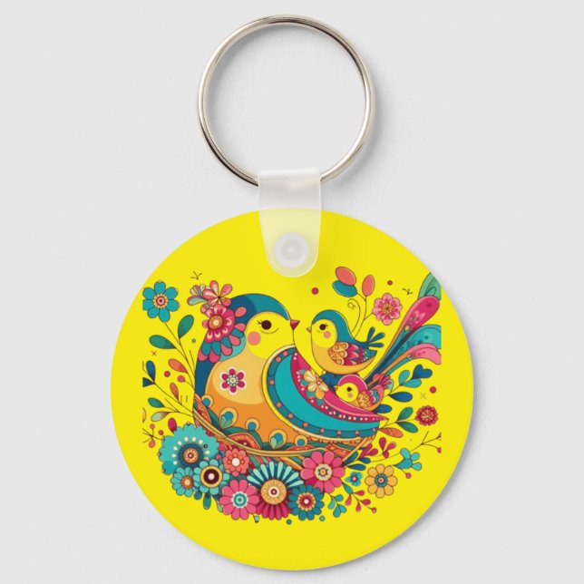 Cute birds key ring (Front)