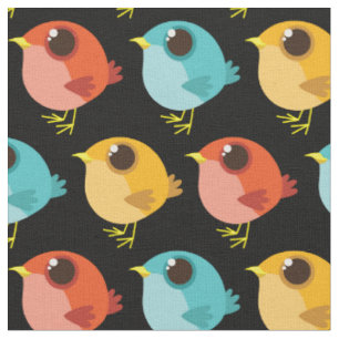 Cute Birds Kids Cartoon Fabric