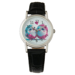 Cute Birds Love Hearts Valentine Inspired Artwork Watch