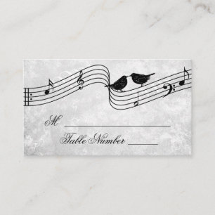 Cute Birds Music Wedding Seating Table Place Cards