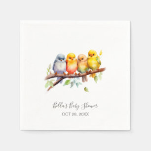 Cute Birds on Tree Branch Baby Shower  Napkin