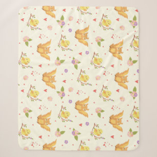Cute Birds Sherpa Blanket