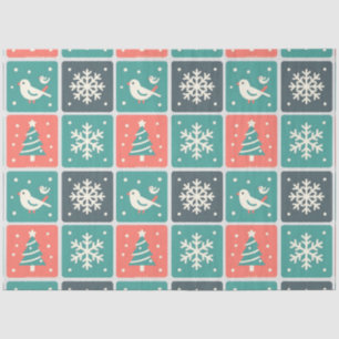 Cute Birds & Snowflakes Christmas Winter Decoupage Tissue Paper