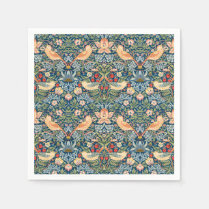 Cute Birds, Strawberry Thief Vintage Art Napkin