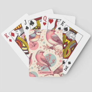Cute Birds Vintage Painting Playing Cards