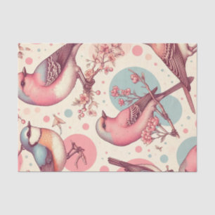 Cute Birds Vintage Painting Tissue Paper