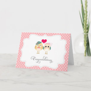 Cute Birds Wedding Congratulations Card