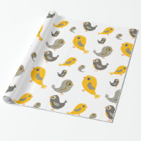 Cute birds - yellow and grey