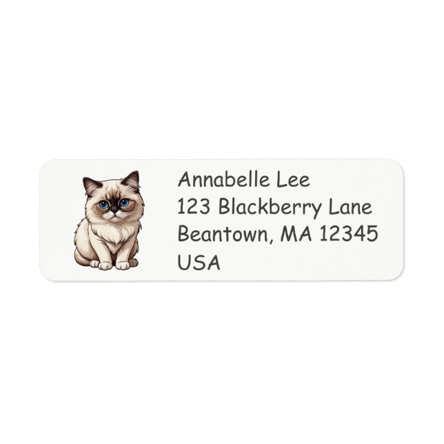 Cute Birman Cat Label Return Address Label (Front)