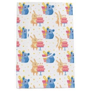 Cute Birthday Animals Medium Gift Bag