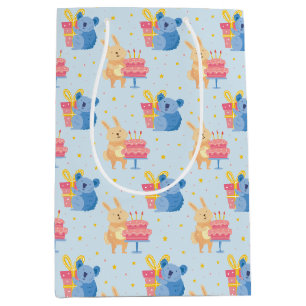 Cute Birthday Animals Medium Gift Bag