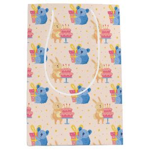 Cute Birthday Animals Medium Gift Bag