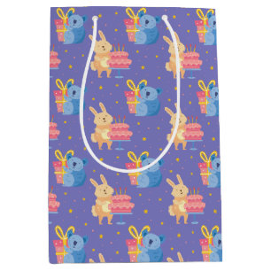 Cute Birthday Animals Medium Gift Bag