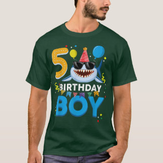 Cute Birthday Boy 5 Years Old Kids 5th Birthday Bo T-Shirt