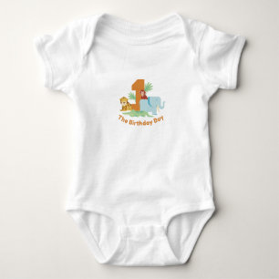 Cute Birthday Boy Animal Zoo Baby Bodysuit